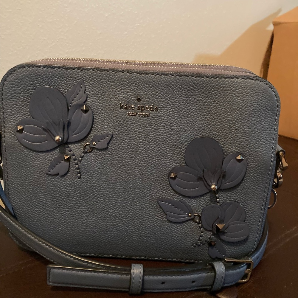 Kate Spade Blue Crossbody Bag with Structured Design
